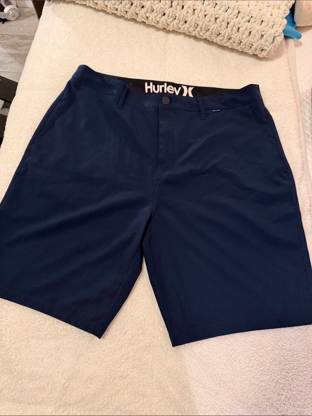 Hurley Men's Dark Navy Flat Front Performance Shorts
